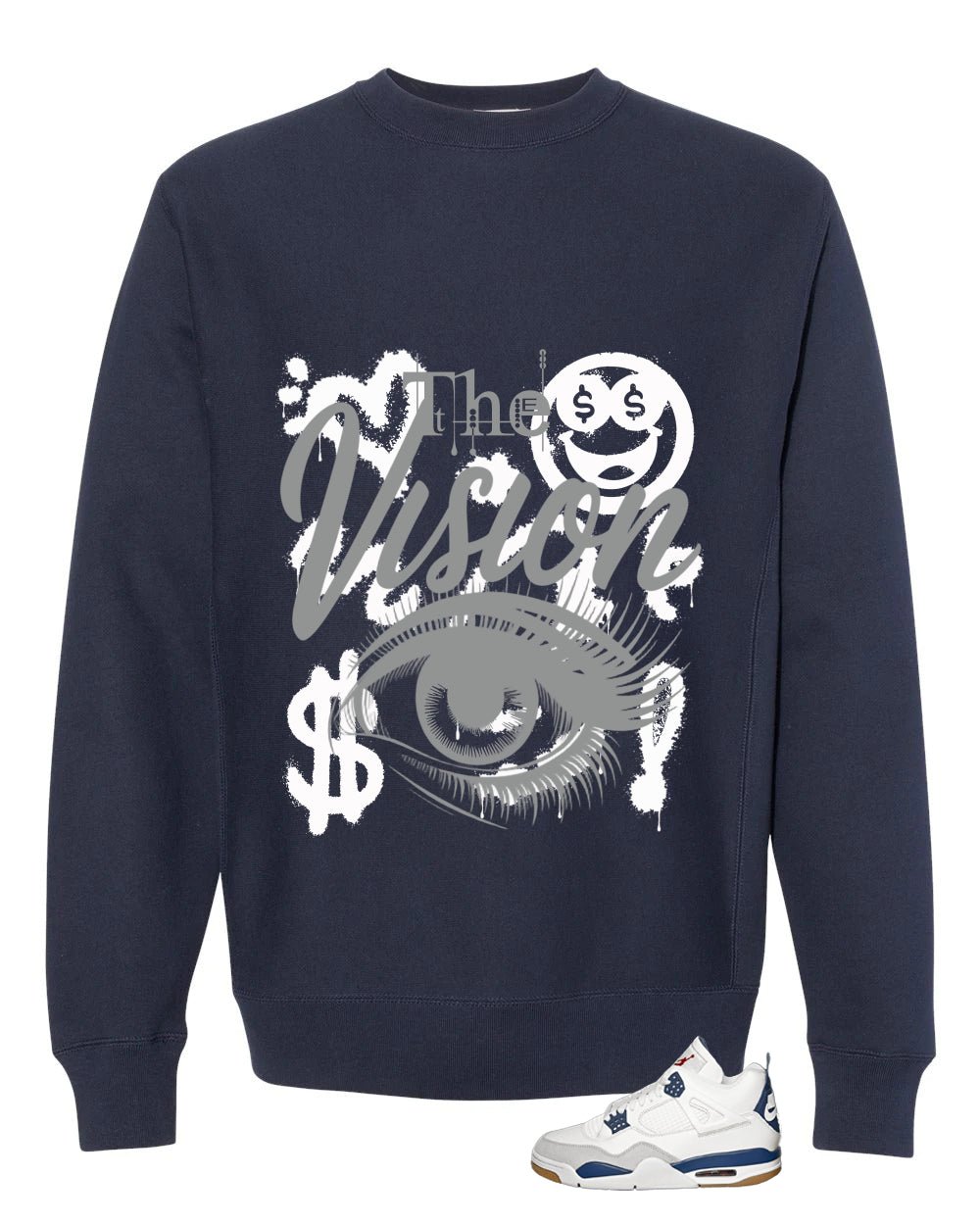 Nike SB x Air Jordan 4 Navy Navy Blue T-Shirt (The Vision)| illcurrency