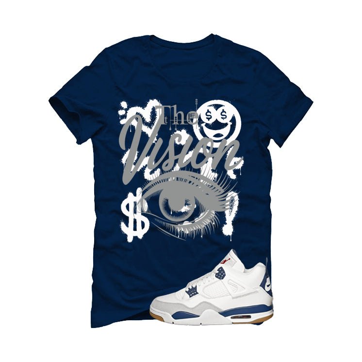 Nike SB x Air Jordan 4 Navy Navy Blue T-Shirt (The Vision)| illcurrency