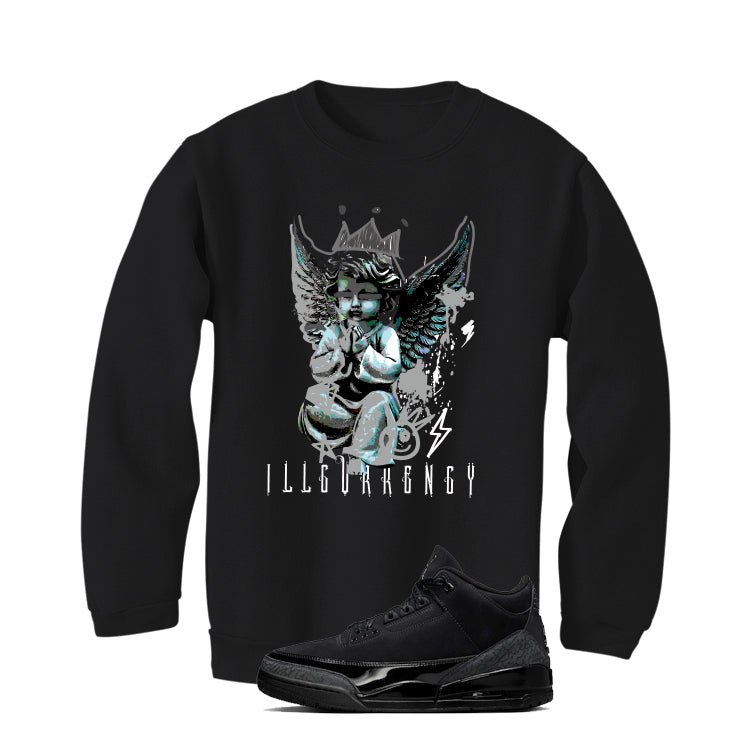 Air Jordan 3 Black Cat Black T-Shirt (Graffiti Angel)| illcurrency