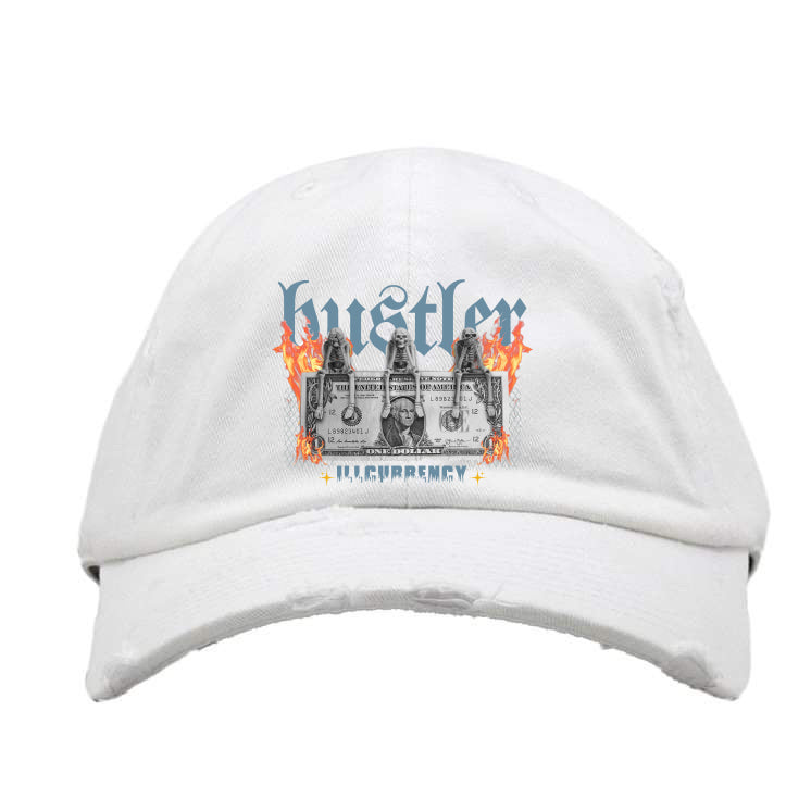 Air Jordan 4 Denim Worn Blue White Hat (See No Evil Hustler)| illcurrency