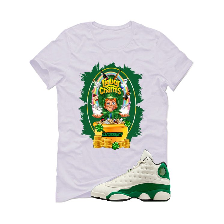 Air Jordan 13 GS Pine Green White T-Shirt (Liquor Charms)| illcurrency