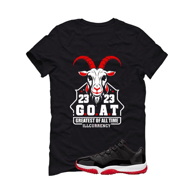 Air Jordan 11 Low Bred Black T-Shirt (GOAT 23)| illcurrency