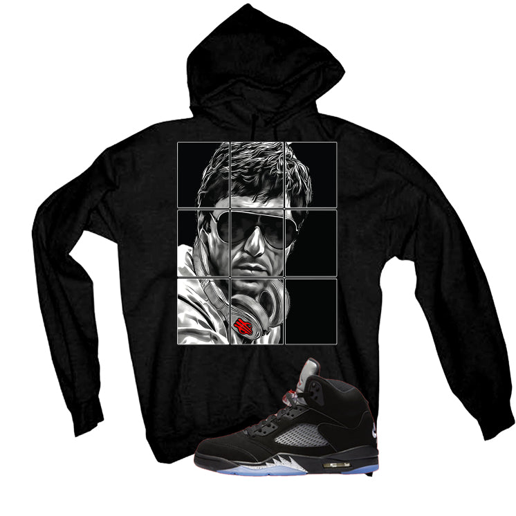 Air Jordan 5 Black Metallic Reimagined Black T-Shirt (Pacino)| illcurrency