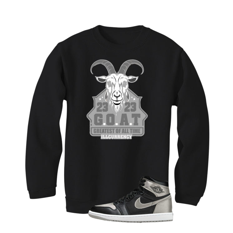 Air Jordan 1 High OG WMNS Satin Shadow Black T-Shirt (GOAT 23)| illcurrency