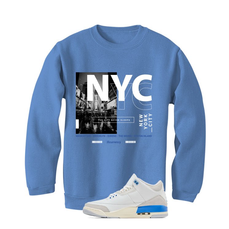 Air Jordan 3 Lucky Shorts Carolina Blue T-Shirt (City Never Sleeps)| illcurrency