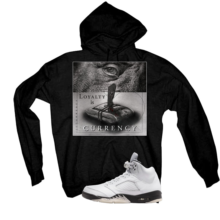 Air Jordan 5 White Black Black T-Shirt (LOYALTY IS CURRENCY)| illcurrency