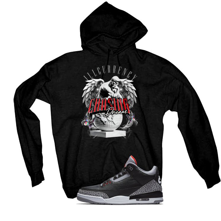 Air Jordan 3 Black Cement Black T-Shirt (Chasing Dreams)| illcurrency