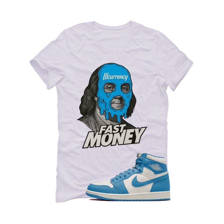 Air Jordan 1 High OG UNC Reimagined White T-Shirt (Fast Money)| illcurrency