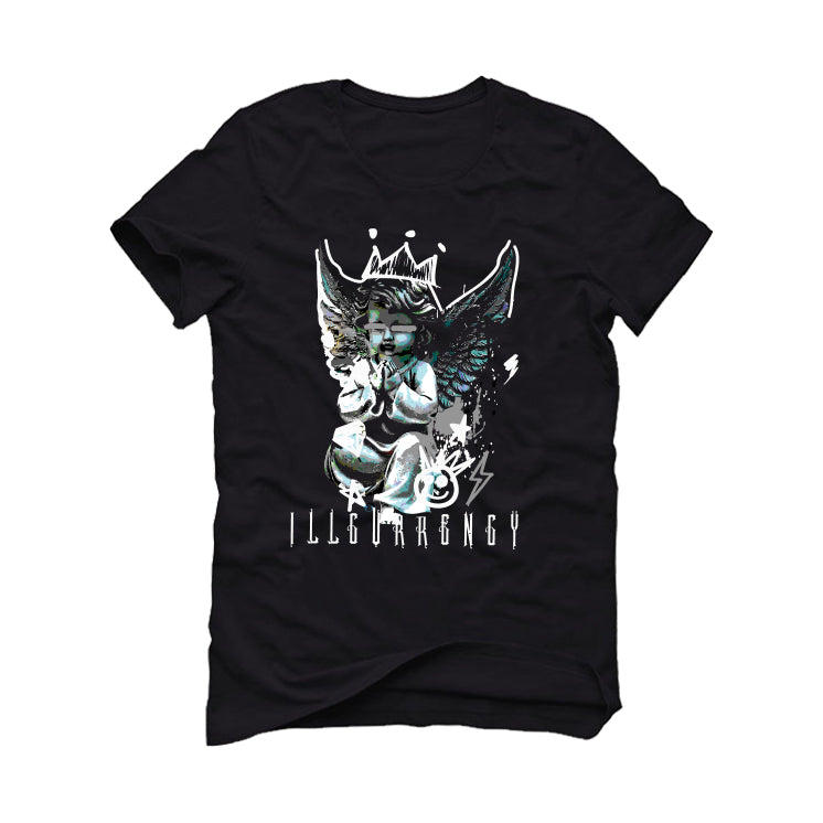 Air Jordan 4 Black Cat Matching T-Shirt, Sweatshirts & Hoodies Black T-Shirt (Graffiti Angel)| illcurrency