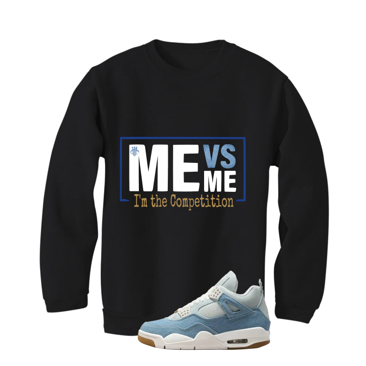 Air Jordan 4 Denim Worn Blue Black T-Shirt (Me Vs Me)| illcurrency