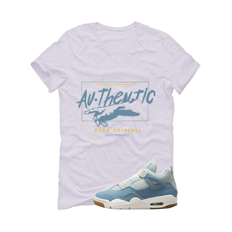 Air Jordan 4 Denim Worn Blue White T-Shirt (Authentic)| illcurrency
