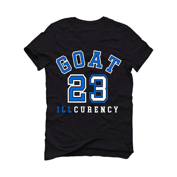 Air Jordan 1 Royal Reimagined | Illcurrency Black T-Shirt (GOAT 23)