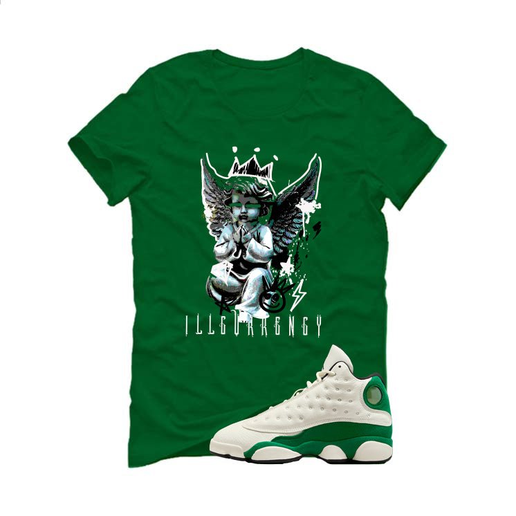 Air Jordan 13 GS Pine Green Pine Green T-Shirt (Graffiti Angel)| illcurrency