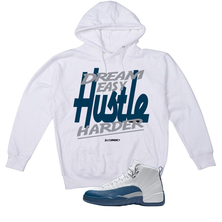 Air Jordan 12 French Blue White T-Shirt (Hustle Harder)| illcurrency