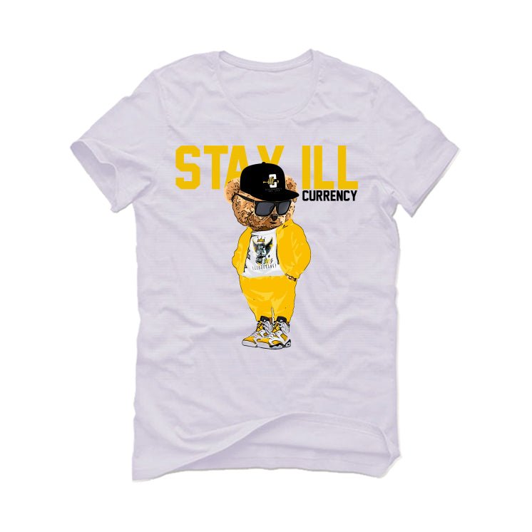 Air Jordan 6 Yellow Ochre | illcurrency White T-Shirt (Stay ill Bear)