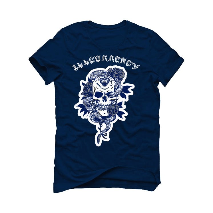 Air Jordan 5 “Georgetown” | illcurrency Navy Blue T-Shirt (Skeleton Rose)