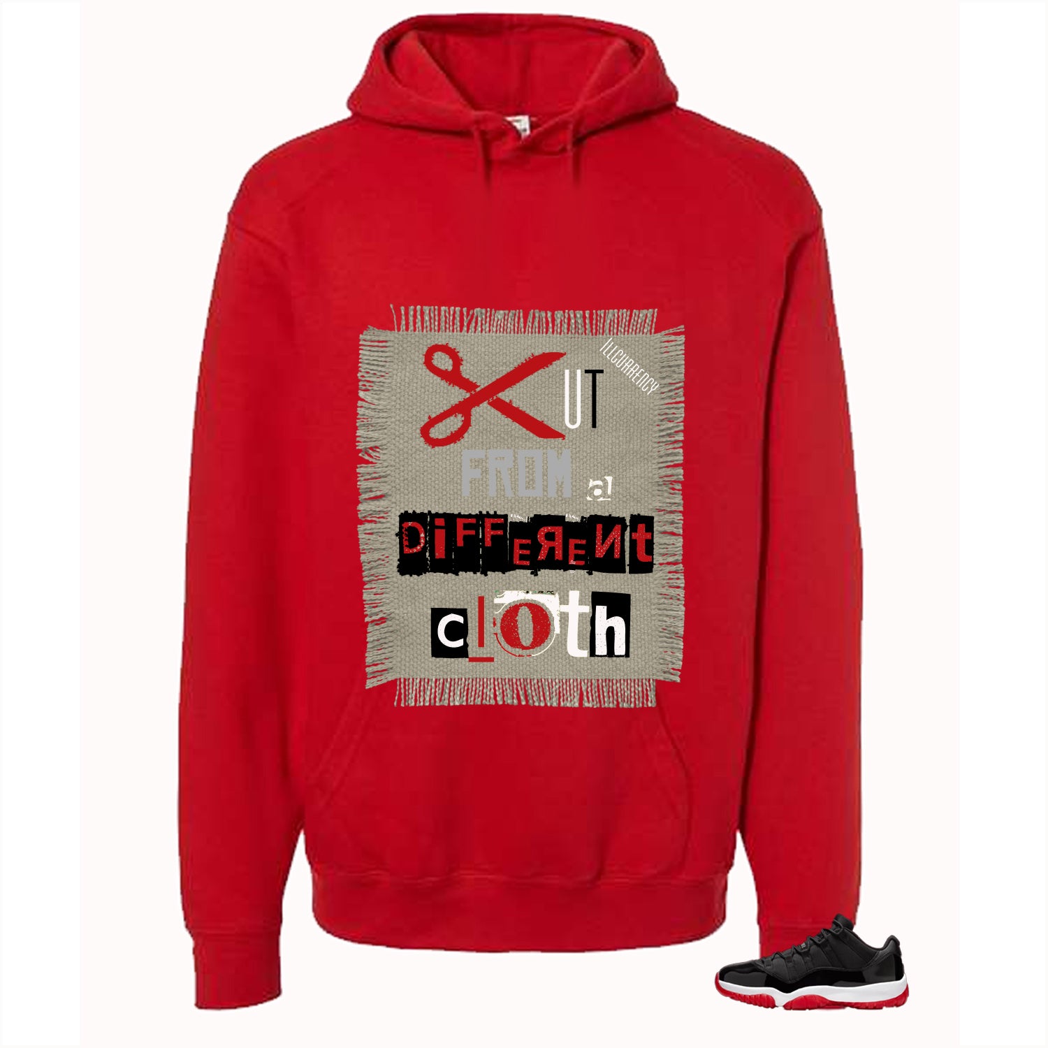 Air Jordan 11 Low Bred Red T-Shirt (Cut from a different cloth)| illcurrency