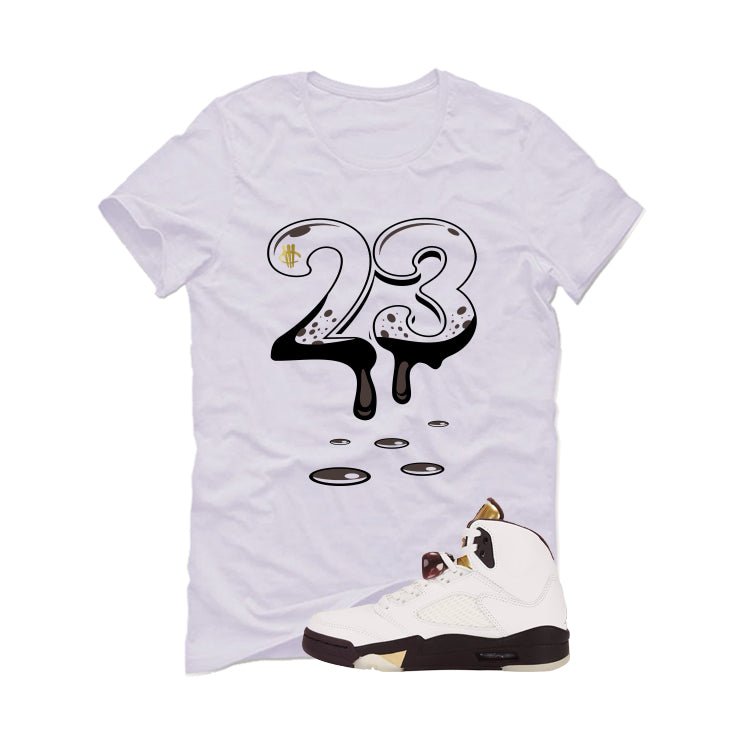 Air Jordan 5 Earth/Metallic Gold White T-Shirt (23)| illcurrency