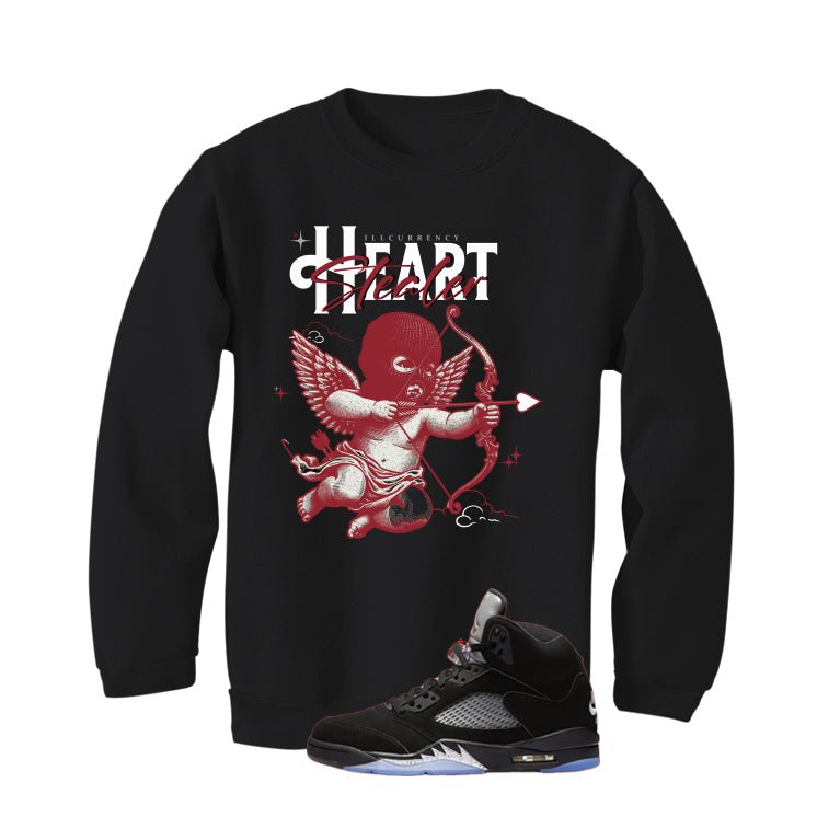 Air Jordan 5 Black Metallic Reimagined Black T-Shirt (Heart Stealer)| illcurrency