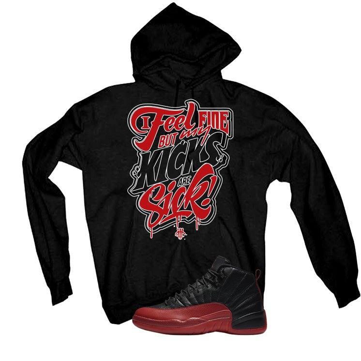 Air Jordan 12 Flu Game 2025 Black T-Shirt (Kicks Are Sick)| illcurrency