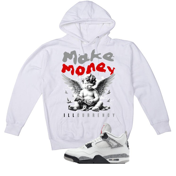 Air Jordan 4 White Cement White T-Shirt (Make Money)| illcurrency