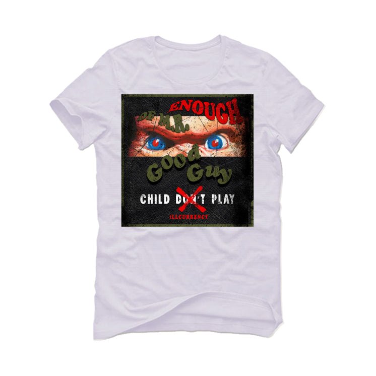 Travis Scott x Air Jordan 1 Low OG "Olive" WMNS | ILLCURRENCY White T-Shirt (ENOUGH OF MR GOOD GUY)