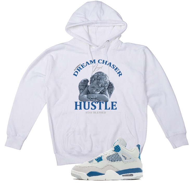 Air Jordan 4 “Military Blue” | illcurrency White T-Shirt (Dream Chaser Angel)