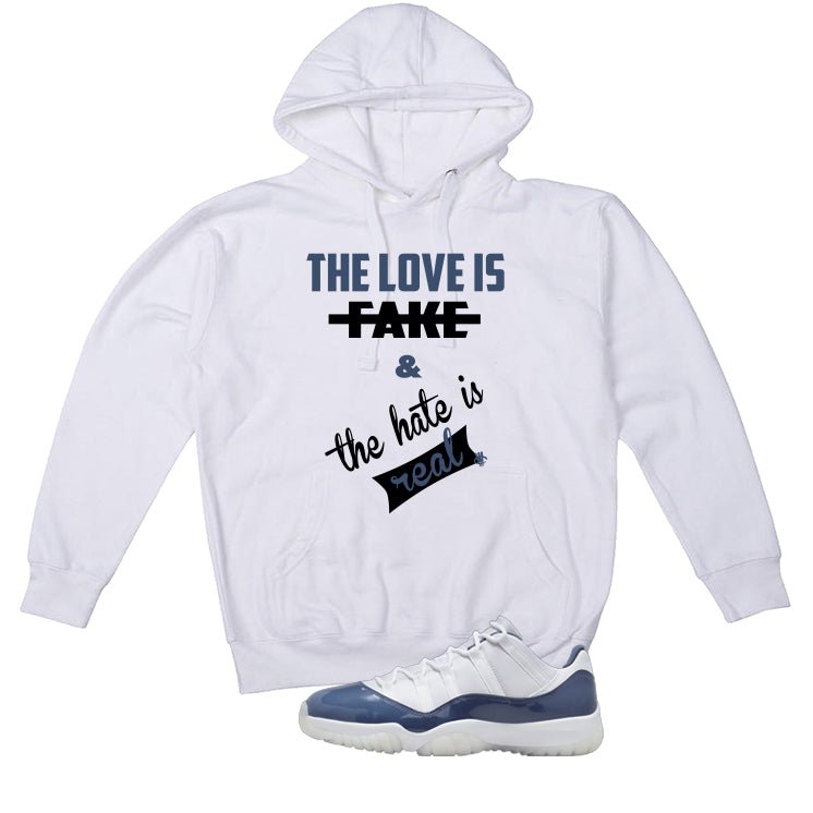 Air Jordan 11 Low Diffused Blue White T-Shirt (Love is Fake)| illcurrency