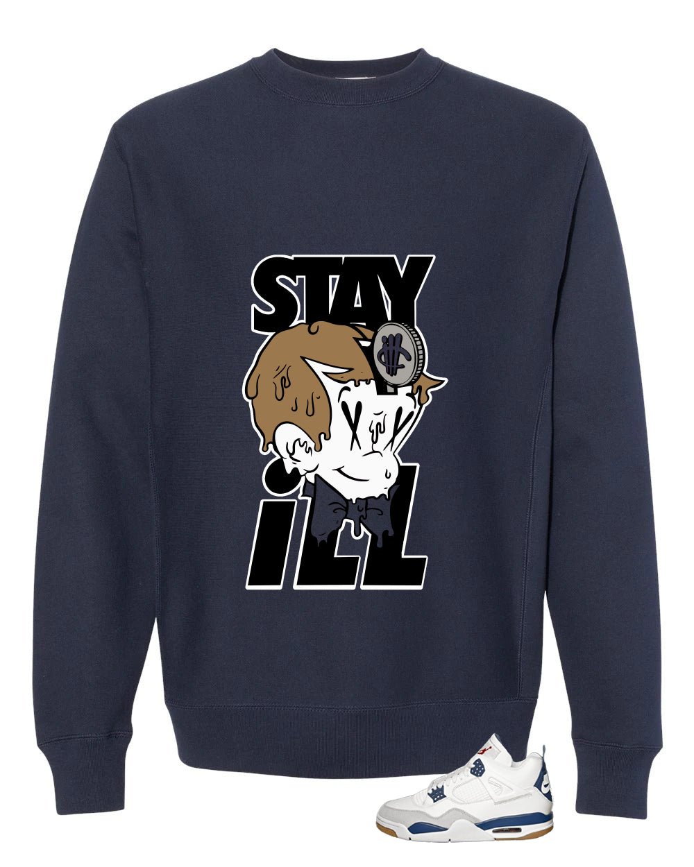 Nike SB x Air Jordan 4 Navy Navy Blue T-Shirt (ILL RICHIE)| illcurrency