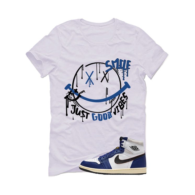 Air Jordan 1 Rare Air Deep Royal Blue White T-Shirt (Smile)| illcurrency