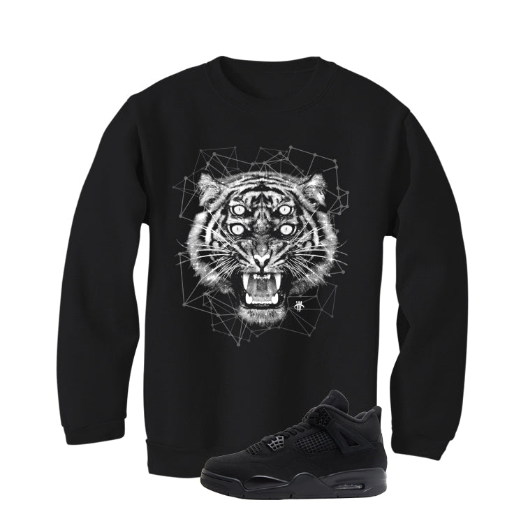 Air Jordan 4 Black Cat Matching T-Shirt, Sweatshirts & Hoodies Black T-Shirt (Four Eyes)| illcurrency