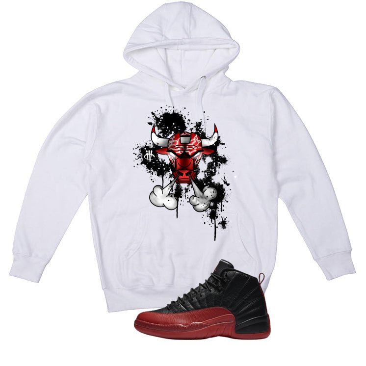 Air Jordan 12 Flu Game 2025 White T-Shirt (Iron Bull)| illcurrency