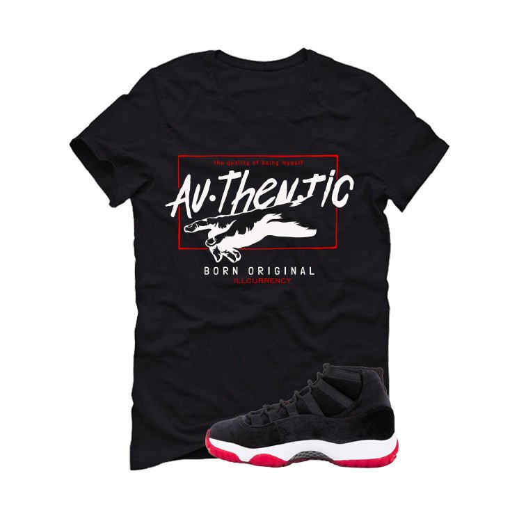 Air Jordan 11 Bred Velvet Black T-Shirt (Authentic)| illcurrency