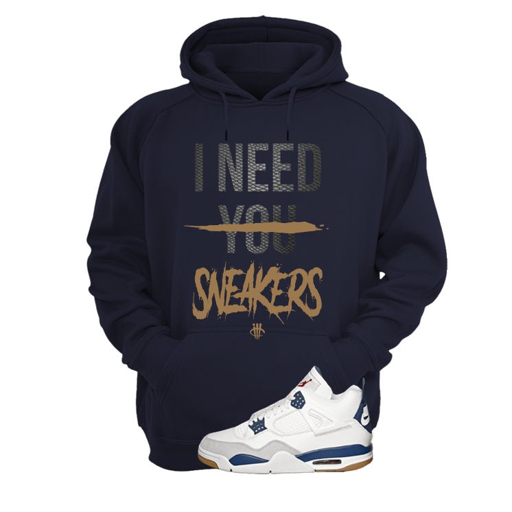 Nike SB x Air Jordan 4 Navy Navy Blue T-Shirt (I Need You Sneakers)| illcurrency
