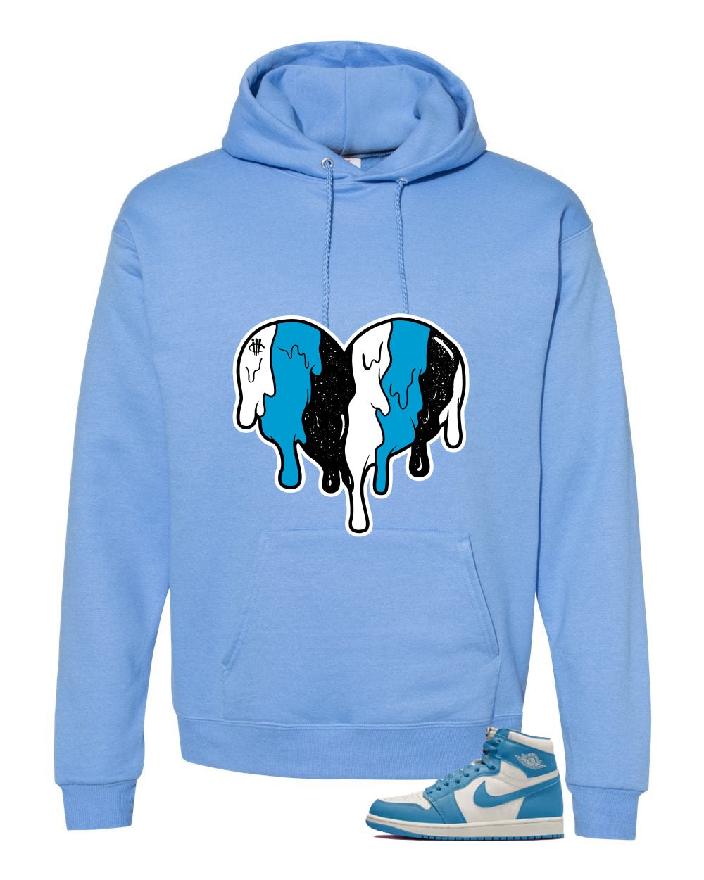 Air Jordan 1 High OG UNC Reimagined Carolina Blue T-Shirt (Heart)| illcurrency