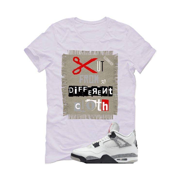 Air Jordan 4 White Cement White T-Shirt (Cut from a different cloth)| illcurrency