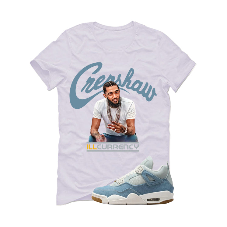 Air Jordan 4 Denim Worn Blue White T-Shirt (Crenshaw)| illcurrency