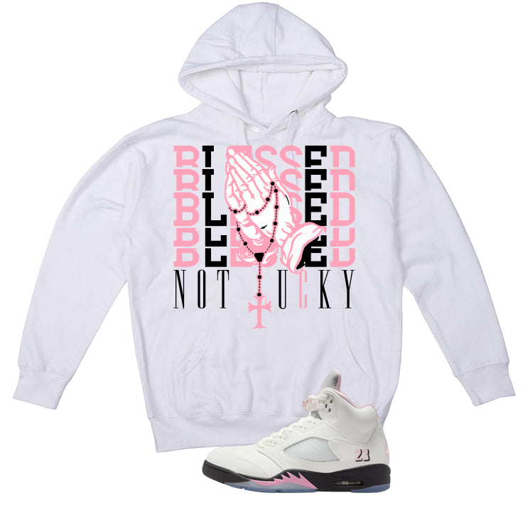 Air Jordan 5 OG 35th Anniversary Matching T-Shirt, Sweatshirts & Hoodies White T-Shirt (Blessed not lucky)| illcurrency
