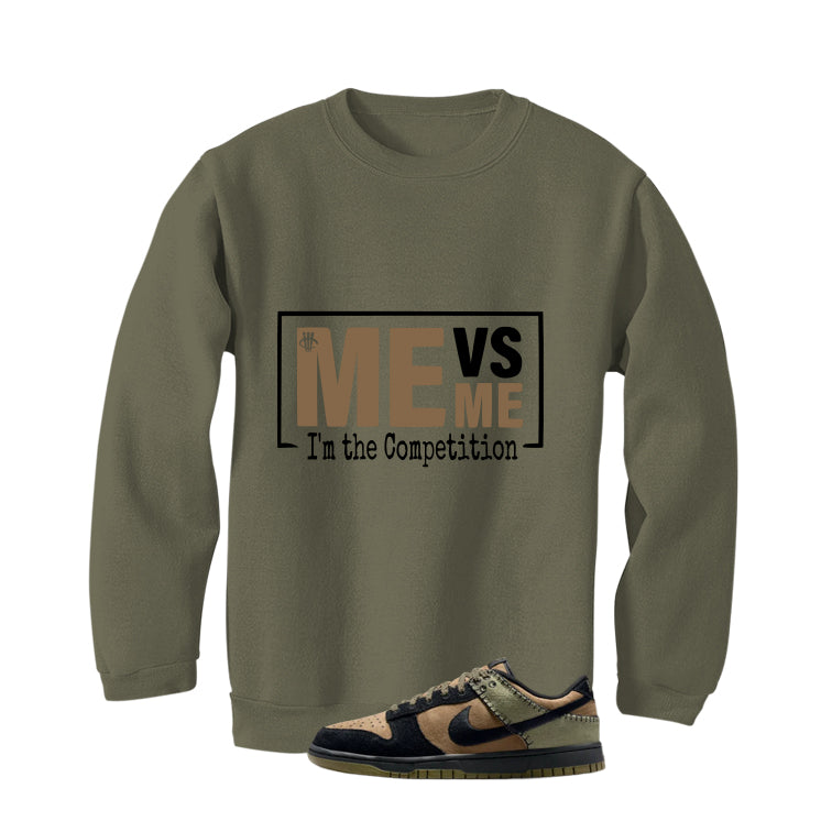 Nike Dunk Low Frankenstein Matching T-Shirt, Sweatshirts & Hoodies Military Green T-Shirt (Me vs Me)| illcurrency
