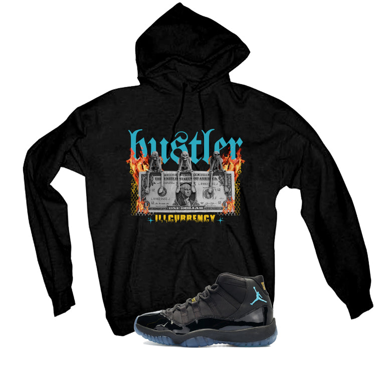 Air Jordan 11 Gamma Blue Matching T-Shirt, Sweatshirts & Hoodies Black T-Shirt (See No Evil Hustler)| illcurrency