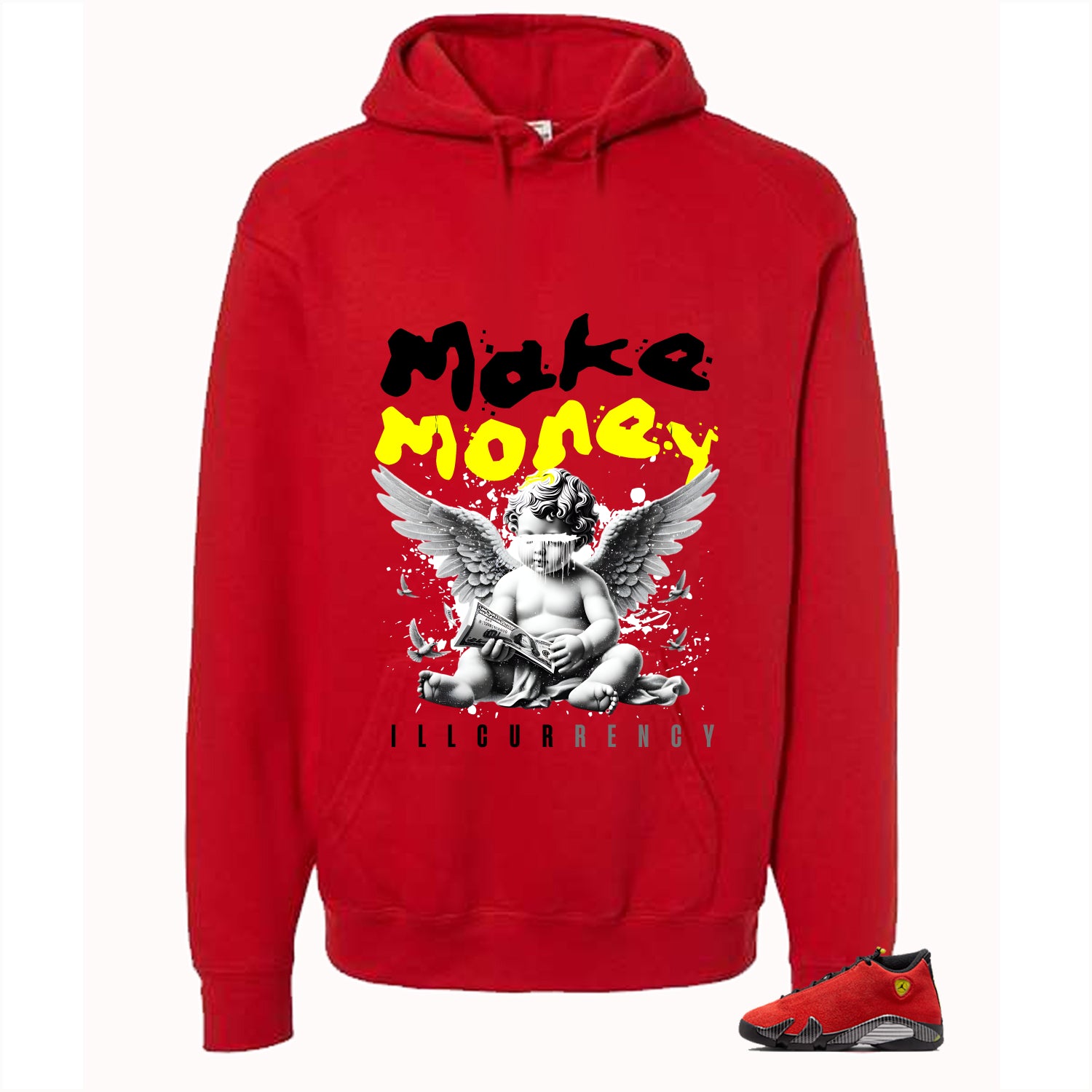 Air Jordan 14 Ferrari Red T-Shirt (Make Money)| illcurrency