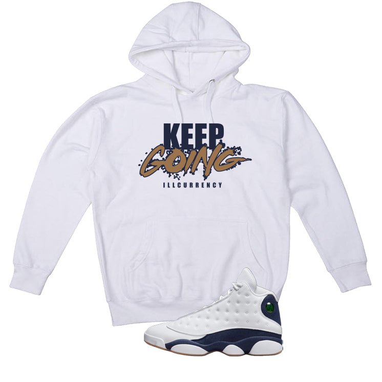 Air Jordan 13 Midnight Navy White T-Shirt (keep Going)| illcurrency