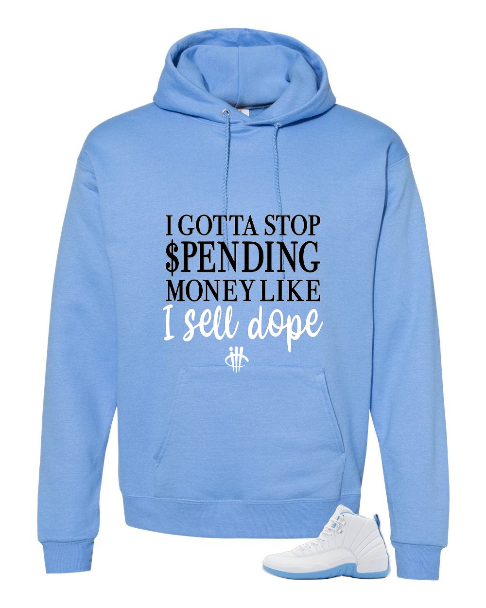 Air Jordan 12 Melo Carolina Blue T-Shirt (STOP SPENDING MONEY)| illcurrency