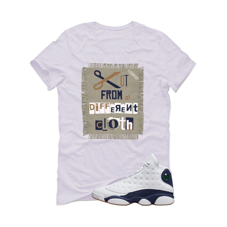 Air Jordan 13 Midnight Navy White T-Shirt (Cut from a different cloth)| illcurrency