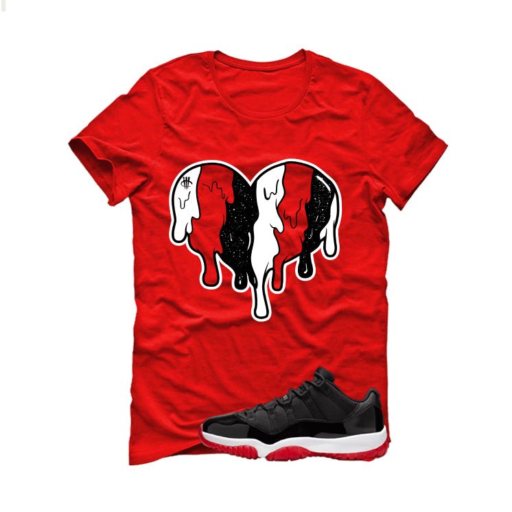 Air Jordan 11 Low Bred Red T-Shirt (Heart)| illcurrency