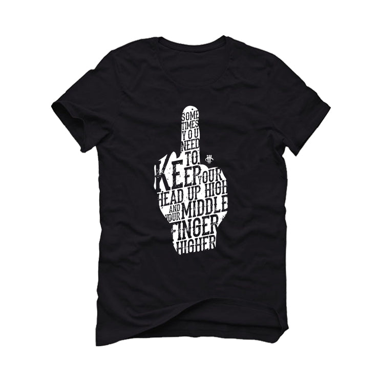 Air Jordan 4 Black Cat Matching T-Shirt, Sweatshirts & Hoodies Black T-Shirt (Middle Finger)| illcurrency