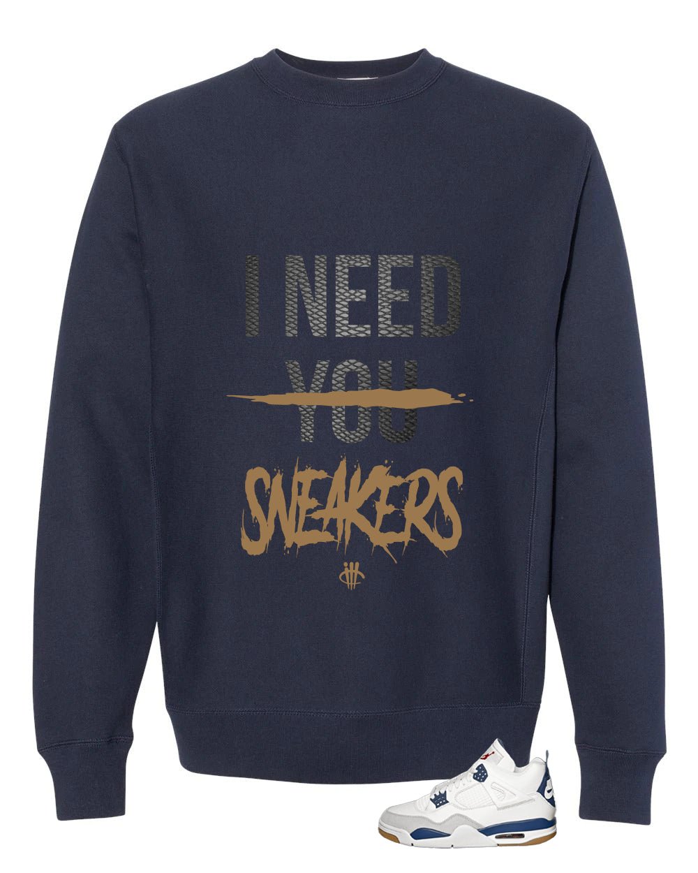 Nike SB x Air Jordan 4 Navy Navy Blue T-Shirt (I Need You Sneakers)| illcurrency