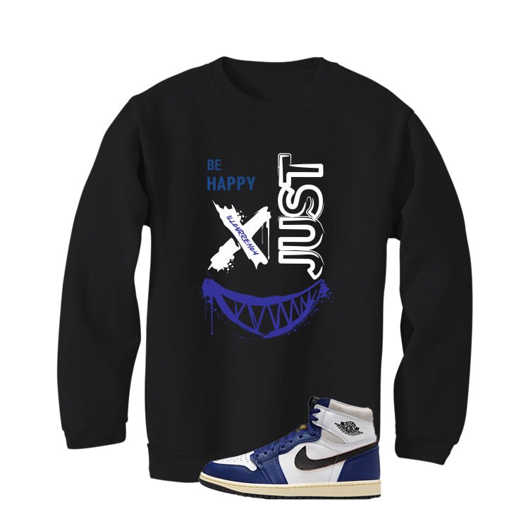 Air Jordan 1 Rare Air Deep Royal Blue Black T-Shirt (Be Happy)| illcurrency