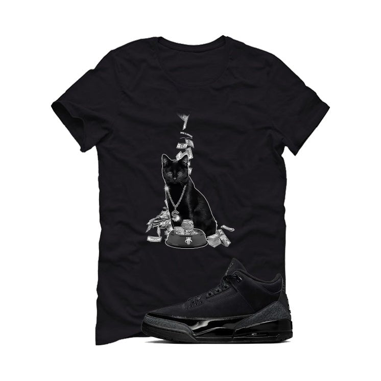 Air Jordan 3 Black Cat Black T-Shirt (Money Cat)| illcurrency