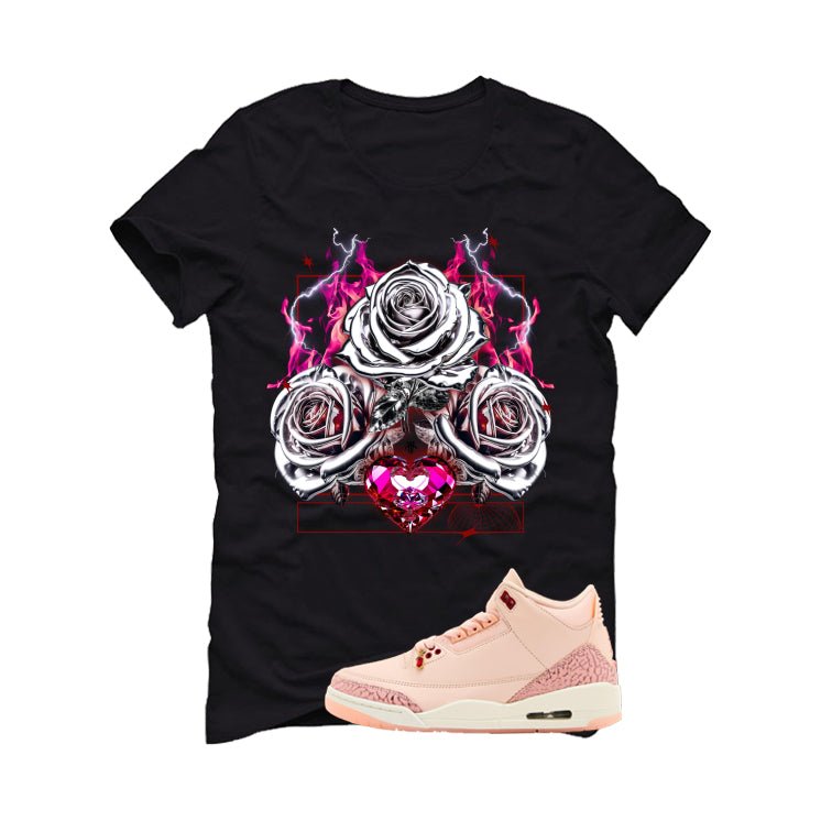Air Jordan 3 Valentine’s Day Black T-Shirt (Silver Rose)| illcurrency